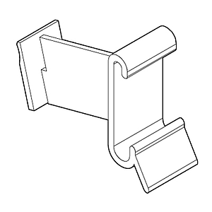 CLIP FASTENER WITH FLEXIBLE ARM, FOR TEGO SHELVES