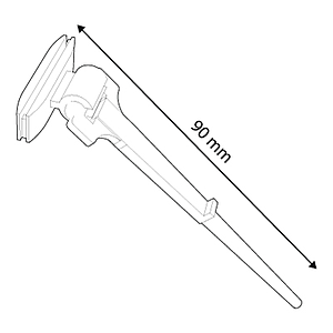 PLASTIC STICK 90 MM, WITH CARD HOLDER, FOR 0,5 MM THICKNESS