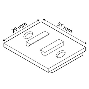 NO ADHESIVE PLATE WITH 2 HOLES, 29X35 MM, SCREW FIXING