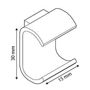 CLICK CLIP FOR OVAL TUBE 15X30 MM