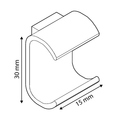 ACCESORIU CLICK CU CLIPSARE PE TUB OVAL 15X30 MM