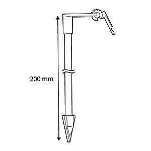 AL TUBE 6 MM D, WITH CLICK HINGED ADAPTOR AND NEEDLE, 200 MM LENGTH