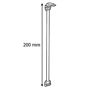 FIXED TUBE WITH CLICK HINGED ADAPTOR, 200 MM LENGTH