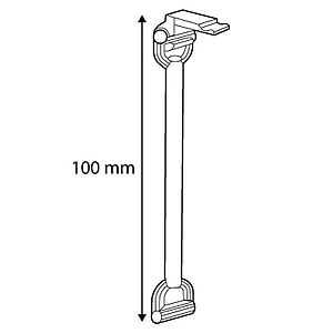 FIXED TUBE WITH CLICK HINGED ADAPTOR, 100 MM LENGTH