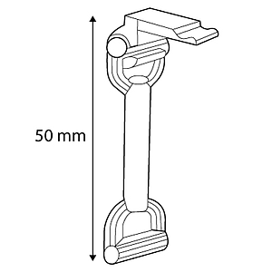 FIXED TUBE WITH CLICK HINGED ADAPTOR, 50 MM LENGTH