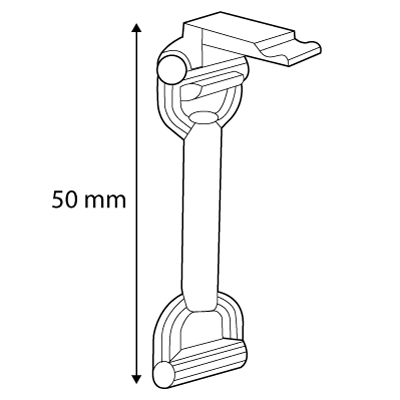 FIXED TUBE WITH CLICK HINGED ADAPTOR, 50 MM LENGTH