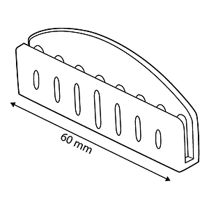 LABEL HOLDER, 60 MM LENGTH, FOR 0,3-1 MM PRINT THICKNESS