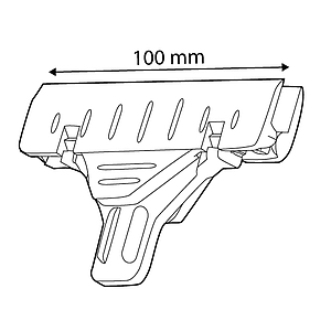 LABEL HOLDER WITH CLAMP, L 100 MM, FOR 5 MM THICKNESS