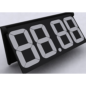 PP30 ARTICULATED MODULE BLACK, 36X80 MM, 4 DIGITS 30 MM H, WITH HOLDER AND POINT