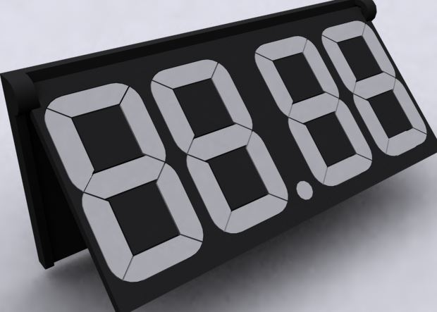 PP30 ARTICULATED MODULE BLACK, 36X80 MM, 4 DIGITS 30 MM H, WITH HOLDER AND POINT
