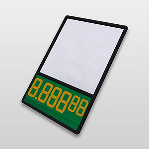 PIVOT PRICER DISPLAY, A3P, 4X80PP, 1X60PP, SIMPLE SIDE, WHITE DIGITS, BLACK BASE
