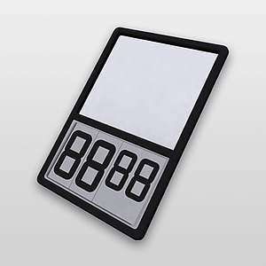 PIVOT PRICER DISPLAY, A4P, 2X80PP, 1X60PP, SIMPLE SIDE, WHITE DIGITS, BLACK BASE