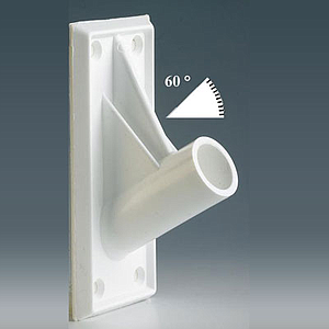 FIXING ADHESIVE SUPPORT FOR 18,5 MM D TUBES, 60 DEGREES ANGLE, 50X115 MM BASE SIZE