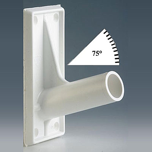 FIXING ADHESIVE SUPPORT FOR 18,5 MM D TUBES, 75 DEGREES ANGLE, 50X115 MM BASE SIZE