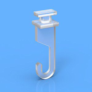 PLASTIC SUSPENSION HOOK FOR DISPLAY, SUITABLE WITH AL PROFILES LPM 025 AND LPM 028