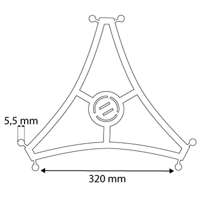 SISTEM PANOTARE PLASTIC TRIAD RAMA, PENTRU LATIME PRINT 380-1000 MM