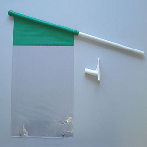 FLAG WITH ADHESIVE FIXING HANGER, 700 MM TUBE LENGTH, 18,5 MM D, AND A3P POCKET