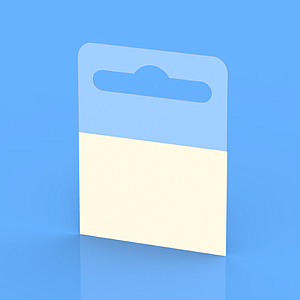 EURO SLOT HANG TAB, 80X60 MM,  ADHESIVE SURFACE 40X60 MM