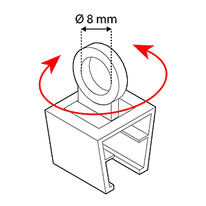 SUSPENSION RING SWIVEL TYPE, D 8 MM, FOR FRAMES SERIES 1