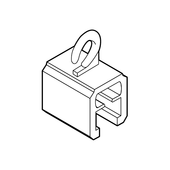 SUSPENSION HOOK SHORT, FIXING ON D MAX. 7,5 MM, FOR FRAMES SERIES 1