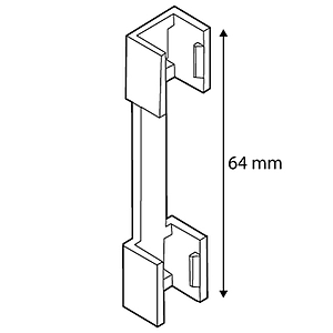 FRAME CONNECTOR, 64 MM LENGTH, FOR FRAMES SERIES 1