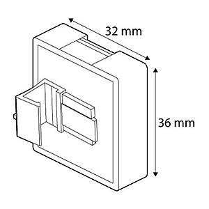 MAGNETIC FASTENER SQUARE, PARALLEL, 36X32 MM, FOR FRAMES SERIES 1