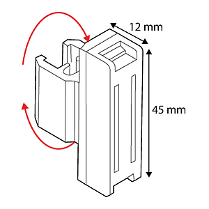 MAGNETIC FASTENER RECTANGULAR, 360 DEGREES ROTATING, 45X12 MM, FOR FRAMES SERIES 2