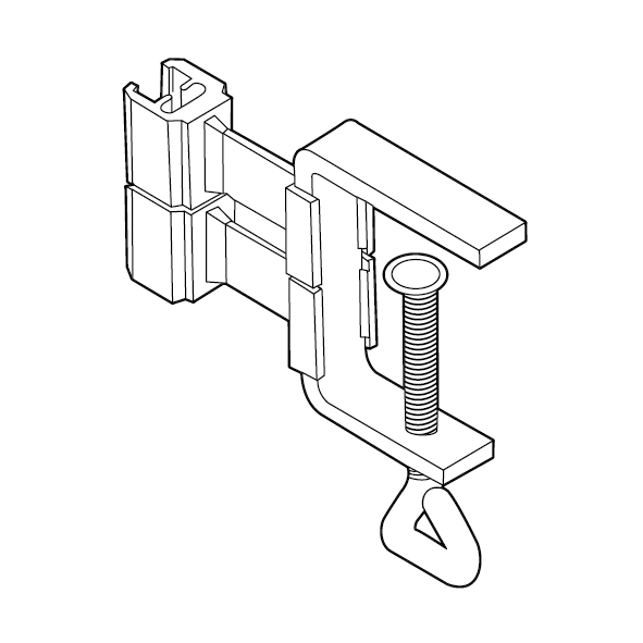 FLEXIBLER RAHMENCLIP MIT SCHRAUBZWINGE, ZUR BEFESTIGUNG AN MATERIALSTÄRKEN VON 1 - 40 MM, FÜR RAHMEN SERIE 200