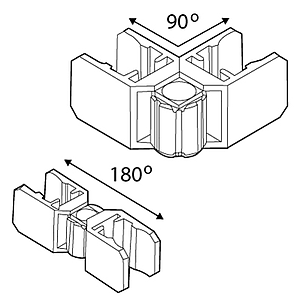 VERBINDUNGSCLIP FÜR RAHMEN DER SERIE 500, 2X90 GRAD