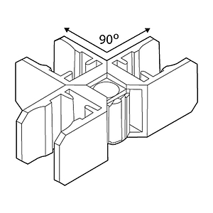 CONNECTING CLIP 3X90 DEGREES