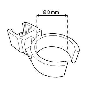 TUBE CLIP FOR FRAMES SERIES 1, FIXING ON D 8 MM