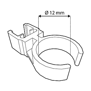 TUBE CLIP FOR FRAMES SERIES 1, FIXING ON D 12 MM