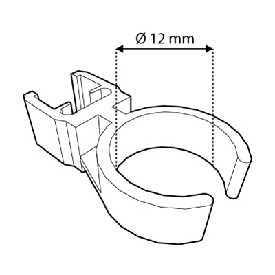 ACCESORIU PRINDERE PT RAME SERIA 1, FIXARE PE TUB D 12 MM