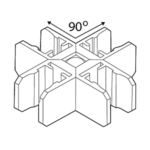 CONNECTING CLIP 4X90 DEGREES