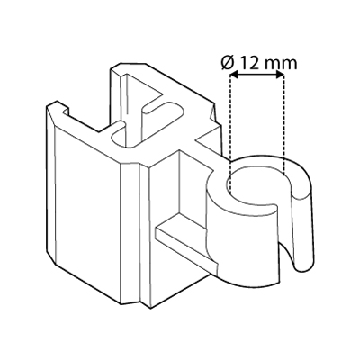 TUBE CLIP FOR FRAMES SERIES 2, FIXING ON D 12 MM