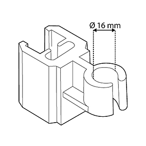 TUBE CLIP FOR FRAMES SERIES 2, FIXING ON D 16 MM