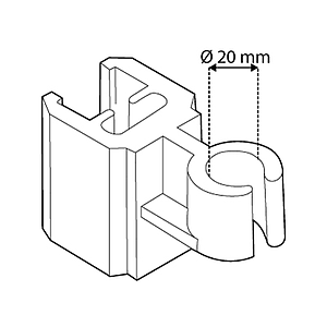 TUBE CLIP FOR FRAMES SERIES 2, FIXING ON D 20 MM