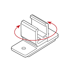 FASTENER WITH ROTARY CLIP, WITH ADHESIVE, FOR FRAMES SERIES 1