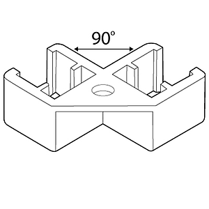 SQUARE HANGER FIXED, 90 G ANGLE, FOR FRAMES SERIES 1