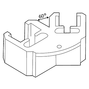 TRIANGULAR HANGER FIXED, 60 G ANGLE, FOR FRAMES SERIES 1