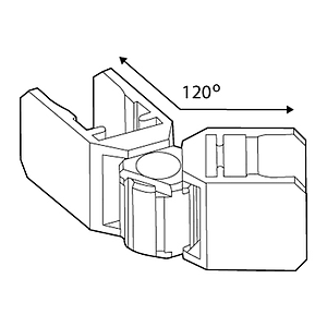 VERBINDUNGSCLIP FÜR RAHMEN DER SERIE 500, 2X120 GRAD