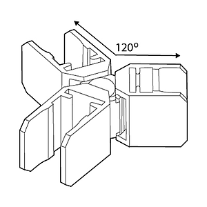 CONNECTING CLIP 3X120 DEGREES