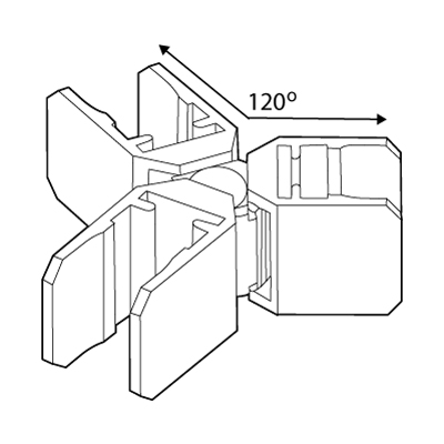 KREUZVERBINDERCLIP, 3X120 GRAD