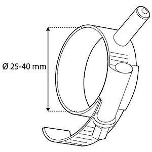 Plakátkeret kiegészítő szűkíthető gyűrű T elem rögzítéséhez, 25-40 mm átmérőjű csövekhez