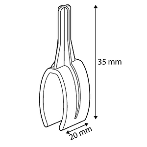 KS 1 OVAL TUBE CLIP, FITS TO 20X35 MM OVAL TUBE