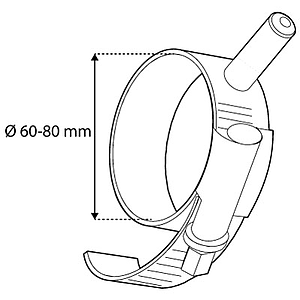 Plakátkeret kiegészítő szűkíthető gyűrű T elem rögzítéséhez, 60-80 mm átmérőjű csövekhez