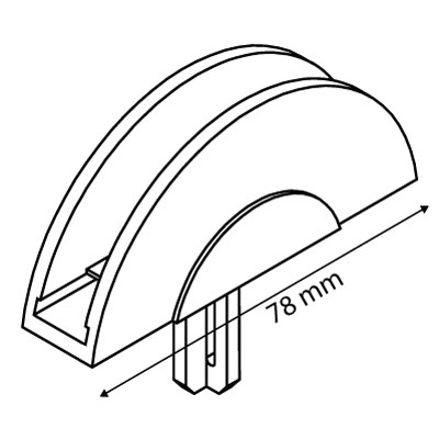 DEKO T-PIECE SEMICIRCULAR FOR FRAMES SERIES 1, FIXING ONTO 16 MM D TUBES