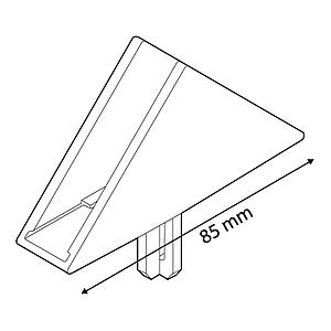 DEKO T-PIECE TRIANGULAR FOR FRAMES SERIES 1, FIXING INTO 16 MM D TUBES