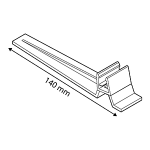 FRAME BASE SUPPORT, 15 G INCLINED, FOR FRAMES SERIES 2, 140 MM LENGTH