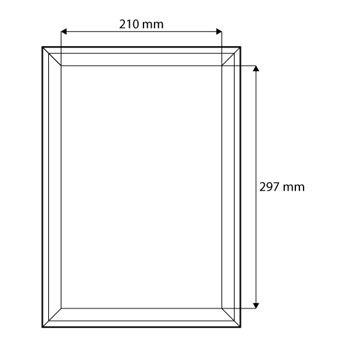 PORTRAIT FRAME MADE OF WOOD, 210X297 MM (A4), WITH M10 THREADED HOLE